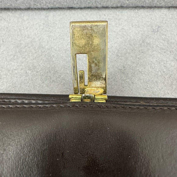 Gucci Leather Wallet Brown Snap Closure Bifold Coin Purse Vintage, flawed,‎ used - Picture 9 of 16